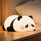 Lying Flat Panda Night Light,Silicone Dimmable Nursery Nightlight, Rechargeable Bedside Touch Lamp.