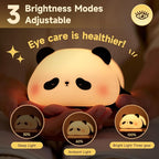Lying Flat Panda Night Light,Silicone Dimmable Nursery Nightlight, Rechargeable Bedside Touch Lamp.